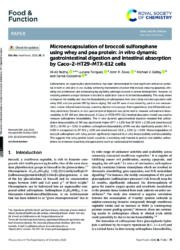 Microencapsulation of broccoli sulforaphane using whey and pea protein: in vitro dynamic gastrointestinal digestion and intestinal absorption by Caco-2-HT29-MTX-E12 cells