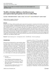 The Effect of Gallium Addition on the Microstructure and Superconducting Properties of In‑Bi‑Sn Solder Alloys